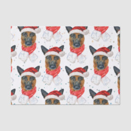 Niedlicher deutscher Schäferhund Weihnachtsmuster Seidenpapier