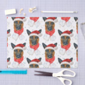 Niedlicher deutscher Schäferhund Weihnachtsmuster Seidenpapier (Handwerk)
