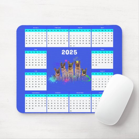 Niedlicher Deutscher Schäferhundkalender Mousepad (Mit Mouse)