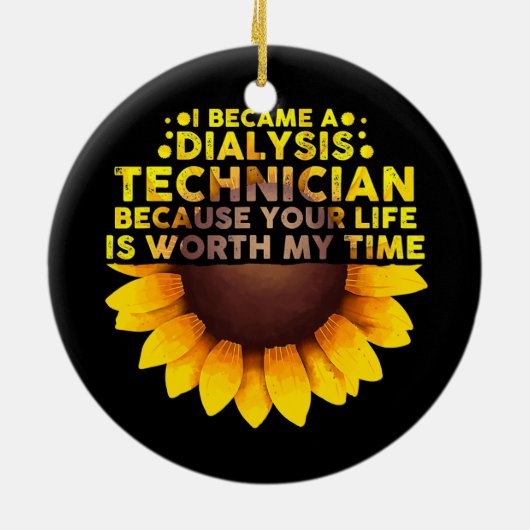 Niedlicher Dialysetechniker für Männer Frauen Keramik Ornament (Hinten)