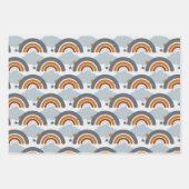 Niedlicher dicker Boho Kid's Pastel Rainbow, Cloud Geschenkpapier Set (Vorderseite 3)