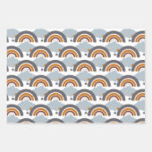 Niedlicher dicker Boho Kid's Pastel Rainbow, Cloud Geschenkpapier Set (Vorderseite)