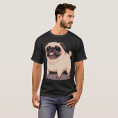 Niedlicher dicker Mops - Pixelkunst T-Shirt (Vorne ganz)