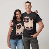 Niedlicher dicker Mops - Pixelkunst T-Shirt (Unisex)