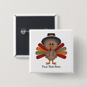 Niedlicher die Türkei-Erntedank (kundengerecht) Button (Vorne & Hinten)