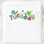 Niedlicher Dienstag Woche Grußwort Rechteckiger Aufkleber (Tasche)