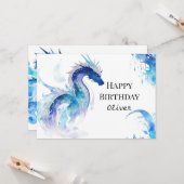 Niedlicher digitaler Drache Geburtstag Karte (Vorderseite/Rückseite Beispiel)