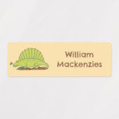 Niedlicher Dimetrodon-Dinosaurier-Cartoon personal Etiketten (Design 1)