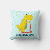 Niedlicher Dino Dinosaurier Scooter Toy Geburtstag Kissen (Vorderseite)