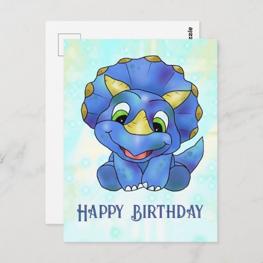 niedlicher Dino Postkarte (Vorne/Hinten)