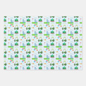 Niedlicher Dinosaur Golf Themenkids glücklich Gebu Geschenkpapier Set (Vorderseite)