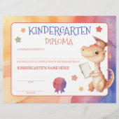 Niedlicher Dinosaur Kindergarten Diplom (Vorderseite)