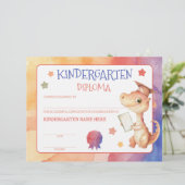 Niedlicher Dinosaur Kindergarten Diplom (Stehend Vorderseite)