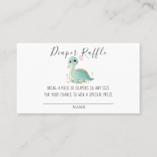 Niedlicher Dinosaur Peony Diaper Raffle Baby Dusch Visitenkarte