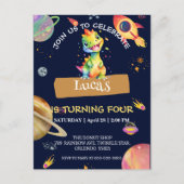 Niedlicher Dinosaur Regenbogen Galaxy Weltraum Geb Postkarte (Vorderseite)