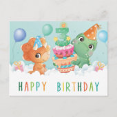 Niedlicher Dinosaurier 3. Geburtstagskarte Postkarte (Vorderseite)