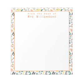 Niedlicher Dinosaurier Alphabet - Vom Schreibtisch Notizblock