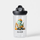 Niedlicher Dinosaurier auf dem Bagger Trinkflasche (Vorne)