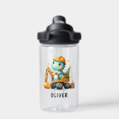 Niedlicher Dinosaurier auf dem Bagger Trinkflasche (Rückseite)