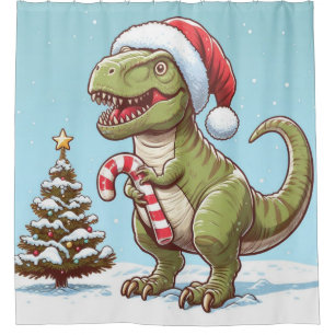 Niedlicher Dinosaurier aus Zuckerrohr Duschvorhang