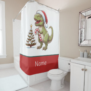 Niedlicher Dinosaurier aus Zuckerrohr Duschvorhang