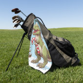 Niedlicher Dinosaurier aus Zuckerrohr Golfhandtuch (Gras)