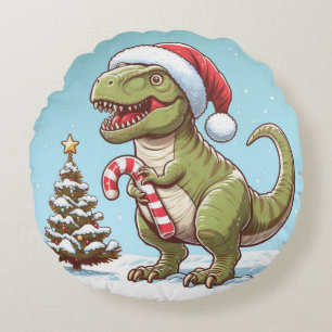 Niedlicher Dinosaurier aus Zuckerrohr Rundes Kissen