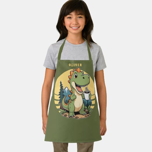 Niedlicher Dinosaurier Außenbereich Koch Individue Schürze (Insitu)