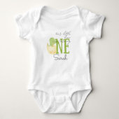 Niedlicher Dinosaurier Baby Personalisierter Name Baby Strampler (Vorderseite)