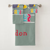 Niedlicher Dinosaurier Badhandtuch Set (Insitu)