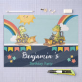 Niedlicher Dinosaurier Bagger Traktor Regenbogen G Seidenpapier (Handwerk)