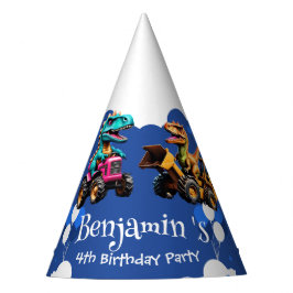 Niedlicher Dinosaurier Bagger Traktorballon Geburt Partyhütchen