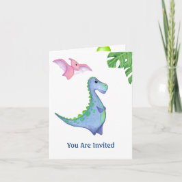 Niedlicher Dinosaurier Boy's Name & Age Geburtstag Karte