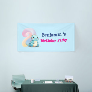 Niedlicher Dinosaurier Brüderjunge Geburtstagspart Banner