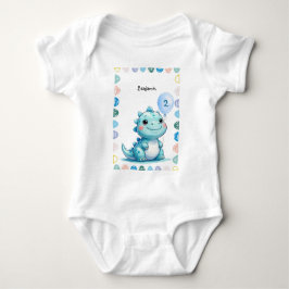 Niedlicher Dinosaurier brüllt Junge Happy Geburtst Baby Strampler