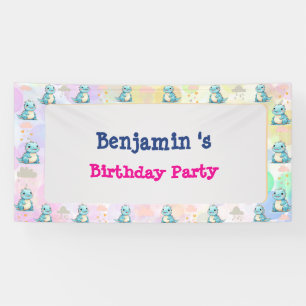 Niedlicher Dinosaurier brüllt Junge Happy Geburtst Banner