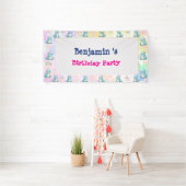 Niedlicher Dinosaurier brüllt Junge Happy Geburtst Banner (Insitu)