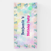 Niedlicher Dinosaurier brüllt Junge Happy Geburtst Banner (Vertikal)