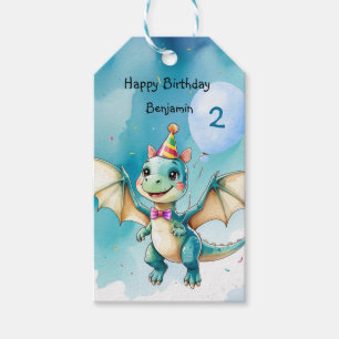 Niedlicher Dinosaurier brüllt Junge Happy Geburtst Geschenkanhänger
