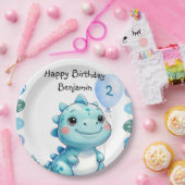 Niedlicher Dinosaurier brüllt Junge Happy Geburtst Pappteller (Party)