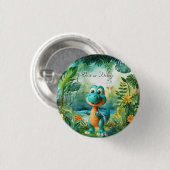 Niedlicher Dinosaurier-Button Button (Vorne & Hinten)