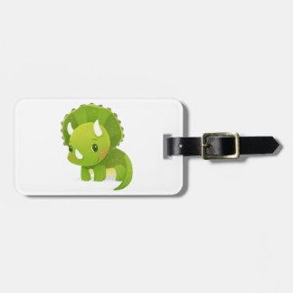 niedlicher Dinosaurier-Cartoon des grünen Babys Gepäckanhänger
