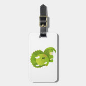 niedlicher Dinosaurier-Cartoon des grünen Babys Gepäckanhänger (Vorderseite vertikal)