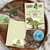 Niedlicher Dinosaurier Cartoon Dino-4-us 4. Geburt Einladung