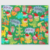 Niedlicher Dinosaurier Cartoon Geschenkpapier (Flach)