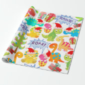 Niedlicher Dinosaurier Cartoon Geschenkpapier (Ungerollt)