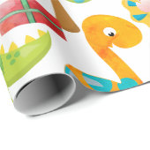 Niedlicher Dinosaurier Cartoon Geschenkpapier (Rolleneckpunkt)