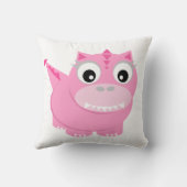 Niedlicher Dinosaurier Cartoon Rosa Kinder Kissen (Rückseite)