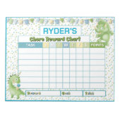 Niedlicher Dinosaurier Chore Rewards Chart Persona Notizblock (Vorderseite)