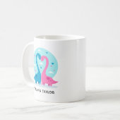 Niedlicher Dinosaurier Couple Personalisierter Val Kaffeetasse (Vorderseite Links)